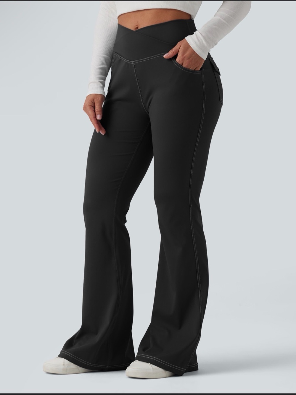 HALARA Black High-Rise Bootcut Flare Pants